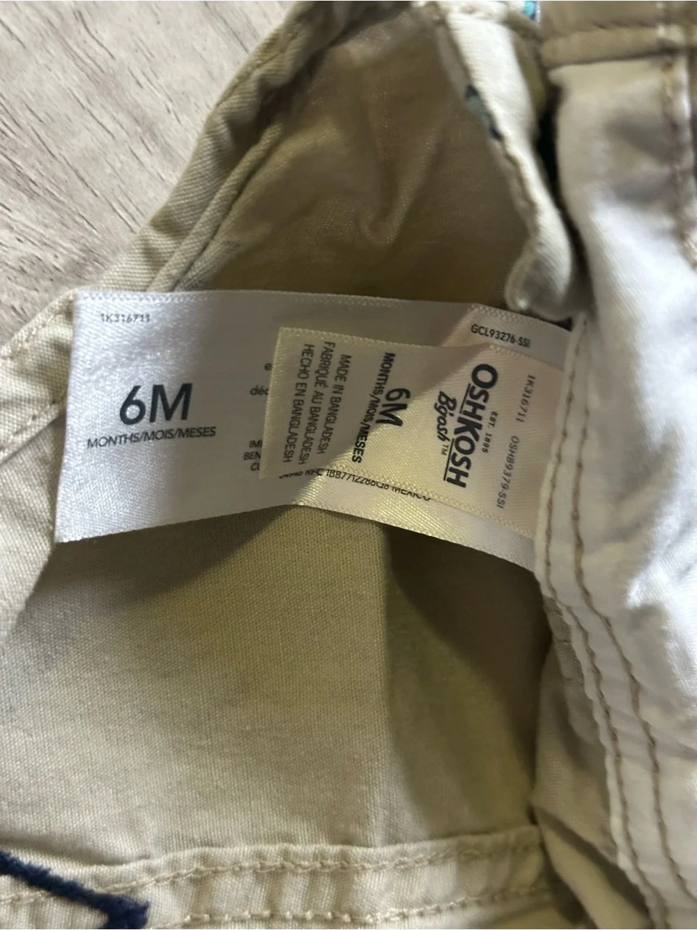 OshKosh B'gosh Cream Sailboat Short Overalls for Kids 6M